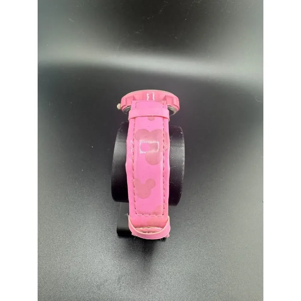 Bariho Pink Mouse Silhouette Watch Genuine Leather Band
